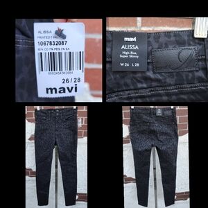 26 (Actual 24x27 ) MAVI Alissa High-rise Super Skinny Jean Black Grey Leopard 24